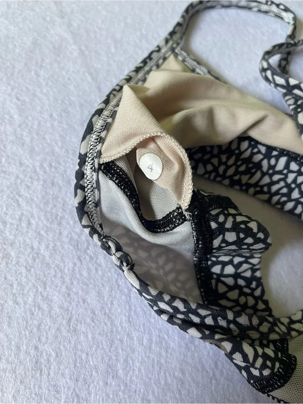 Lululemon athletica Black and White Patterned Strappy Sports Bra